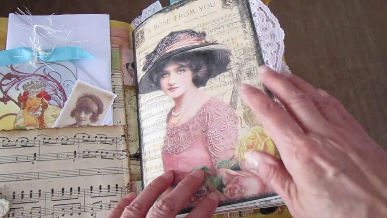 Art nouveau, custom order junk journal. Mucha and Rennie MacIntosh.