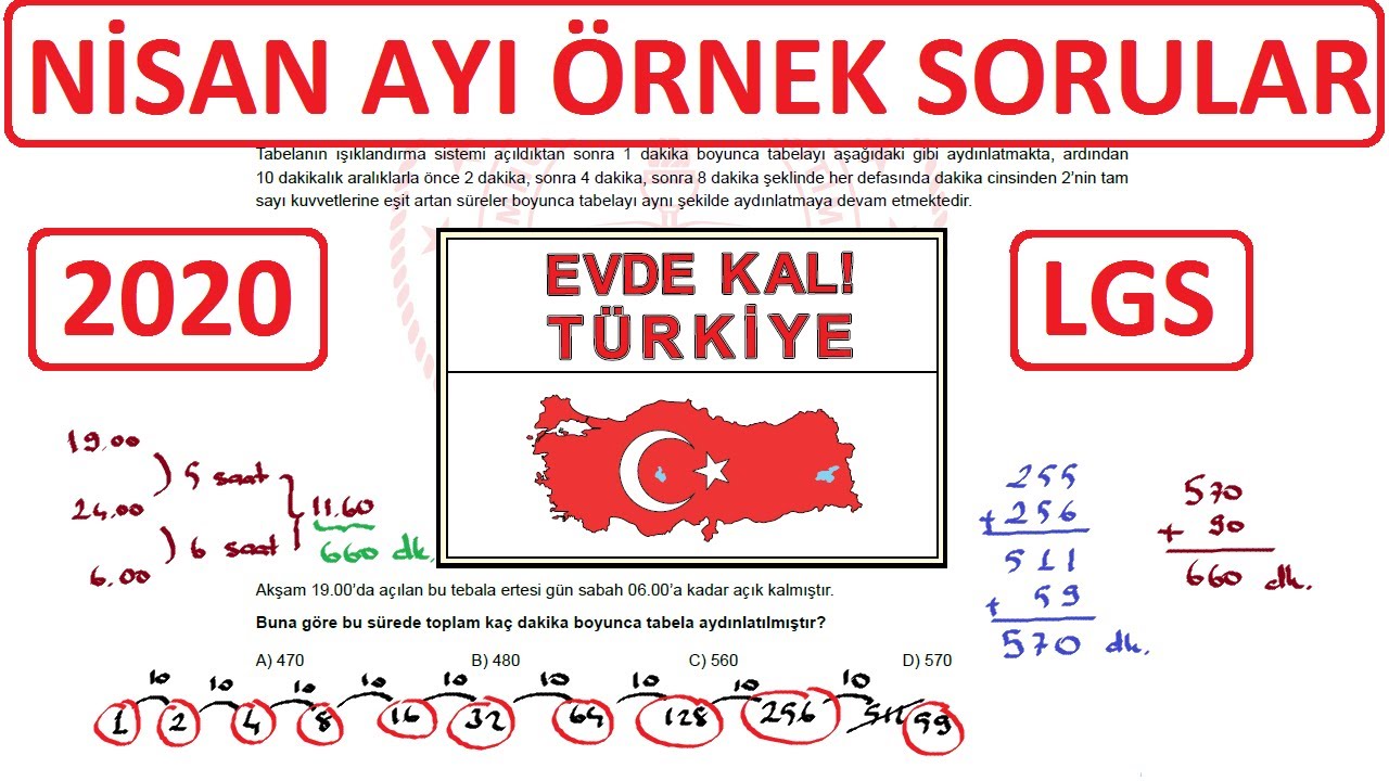 Nisan Ayı Örnek Sorular 2020 LGS