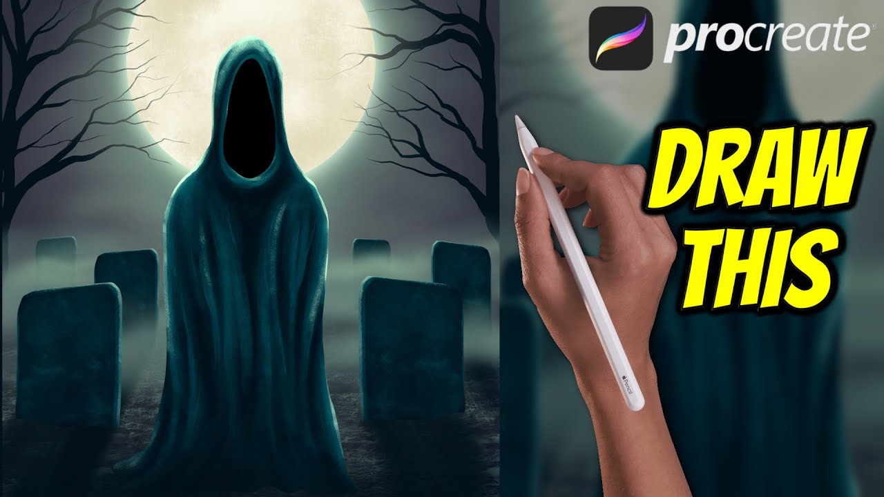 Spooky Graveyard - Procreate tutorial 152