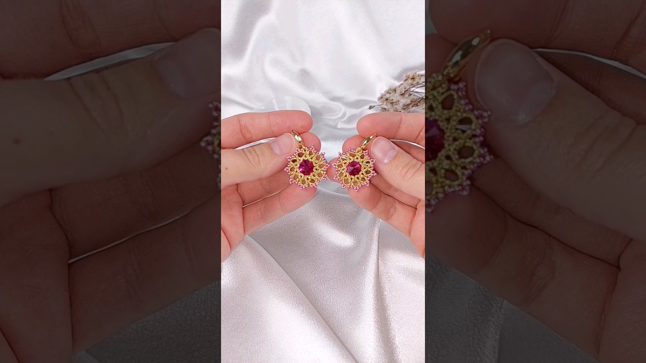 This is Tatting Lace. You can learn it and make these earrings too. Check out my channel. #tatting
