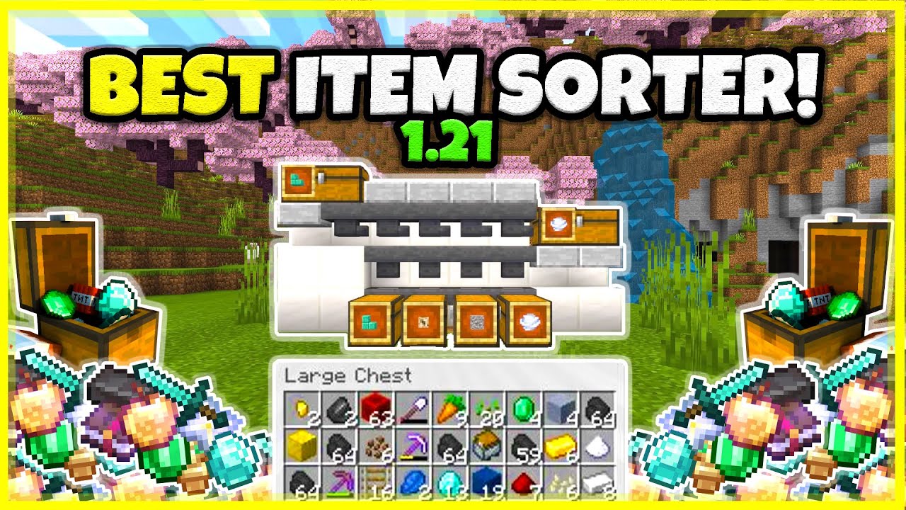 BEST ITEM SORTER EVER!! (ALL ITEMS!) In Minecraft Bedrock 1.21