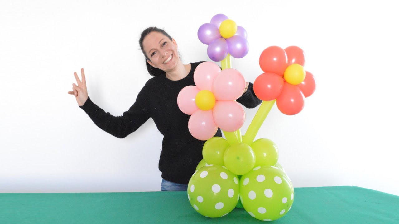 COME REALIZZARE UN CENTROTAVOLA DI PALLONCINI CON FIORI PER UNA FESTA
