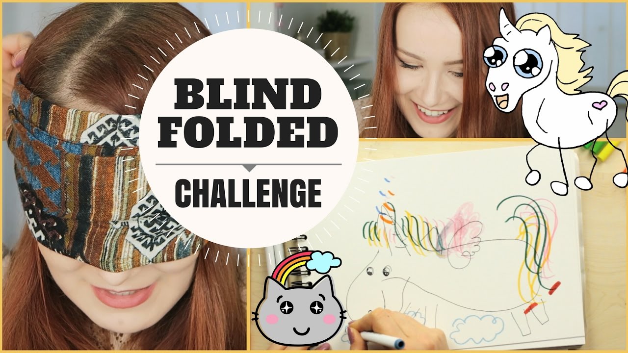 Art Challenge: Blindfolded Drawing Challenge! Let's draw a UNICORN! Or at least try... | Makoccino