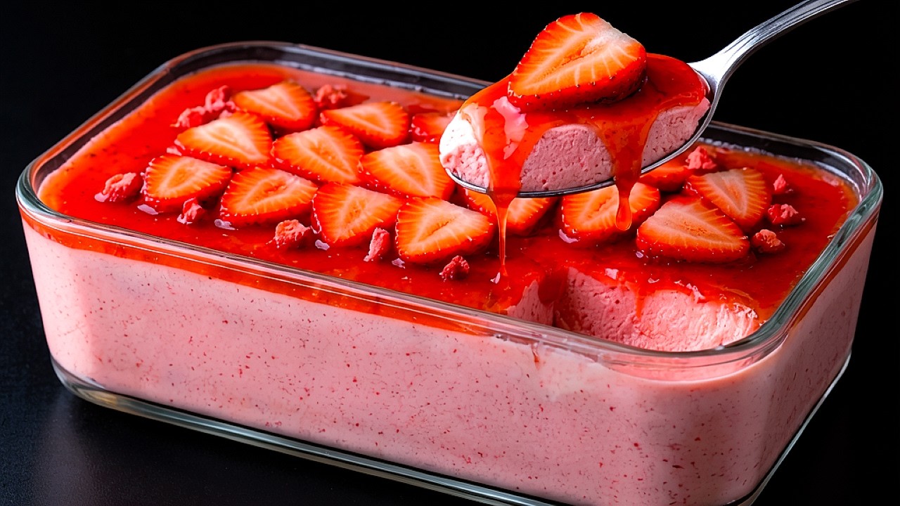Just milk and strawberries! The most delicious Italian dessert in 5 minutes! No baking required!