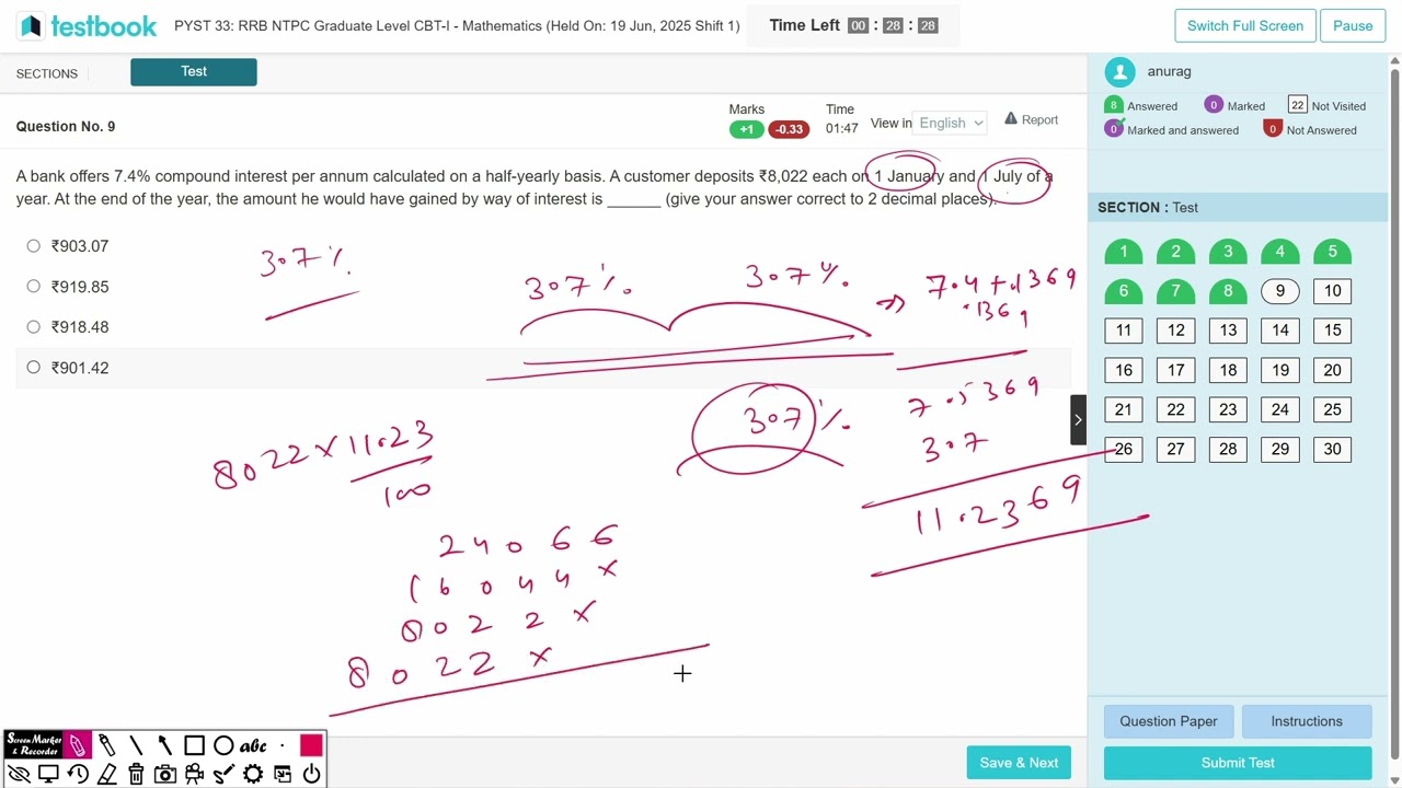RRB NTPC MATHS SECTIONAL PYQ (19 June 2025) Shift 1 || MATHS PREVIOUS YEAR TEST