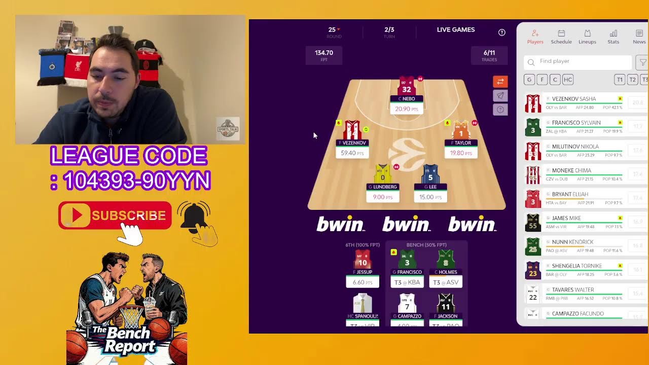 EUROLEAGUE FANTASY  ROUND 25 LIVE ΣΧΟΛΙΟ
