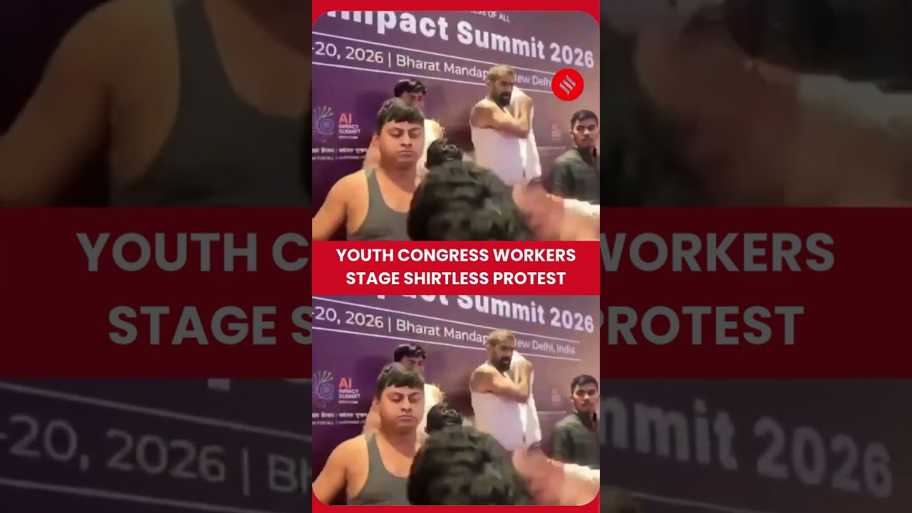 Youth Congress Stages Shirtless Protest During AI Summit