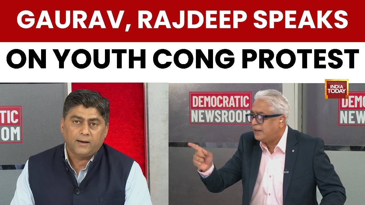 Rajdeep Sardesai, Gaurav Sawant Debate Youth Congress AI Summit Protest | Democratic Newsroom