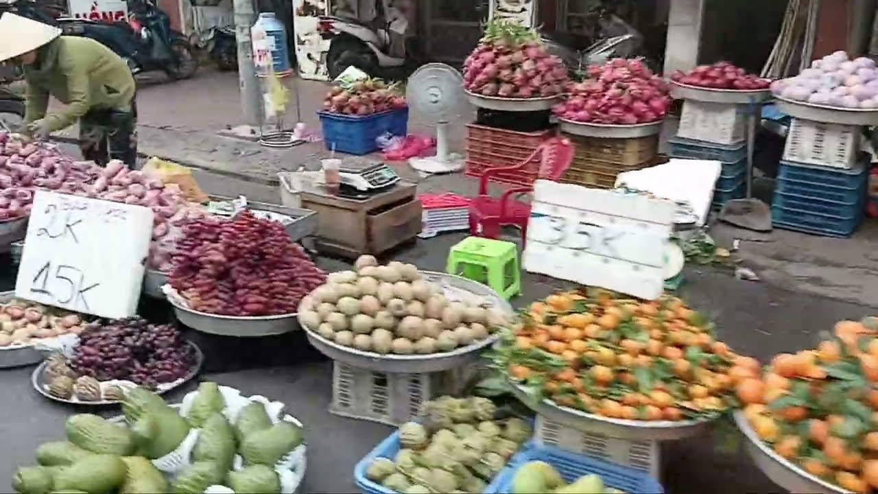 Morning Market in Rural Vietnam  Buying Ingredients for a Simple Meal