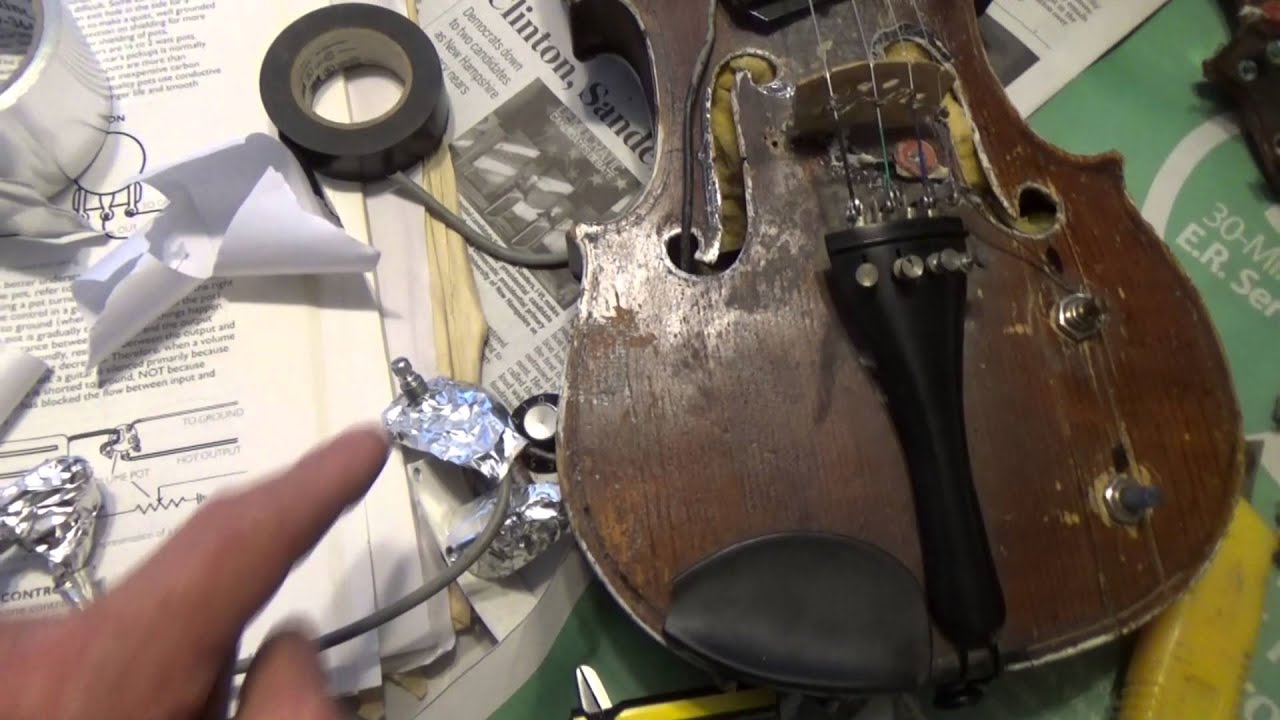 Fiddle or violin pickup install (part 2 of 3) guitar pickup