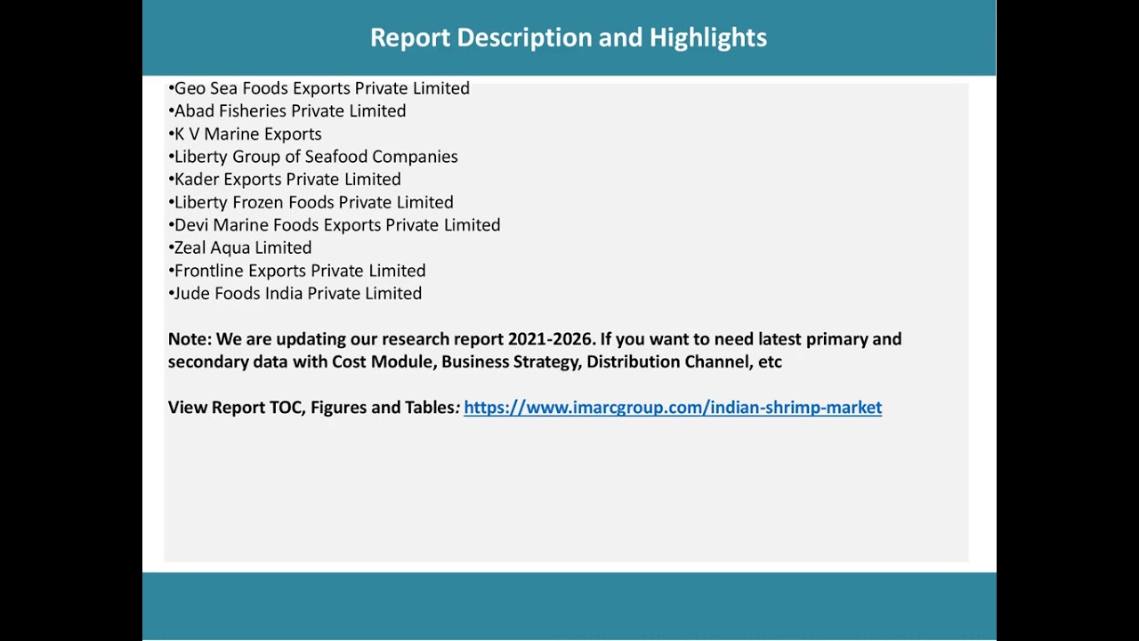 Indian Shrimp Market 2021: Analysis, Top Companies, New Technology, Demand and Opportunity to 2026