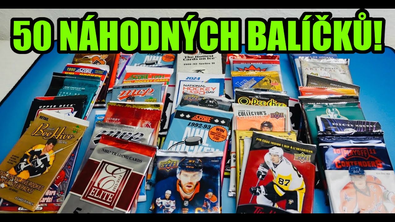 50 NÁHODNÝCH HOKEJOVÝCH BALÍČKŮ! Oslavujeme 7000 odběratelů na kanále! Hokejové karty! Random packs!