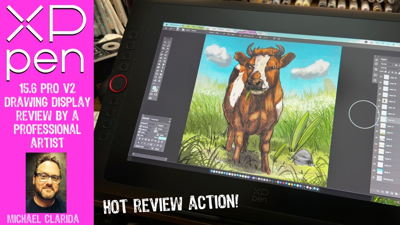 XPPen 15 6 pro v2 drawing display review by a professional artist