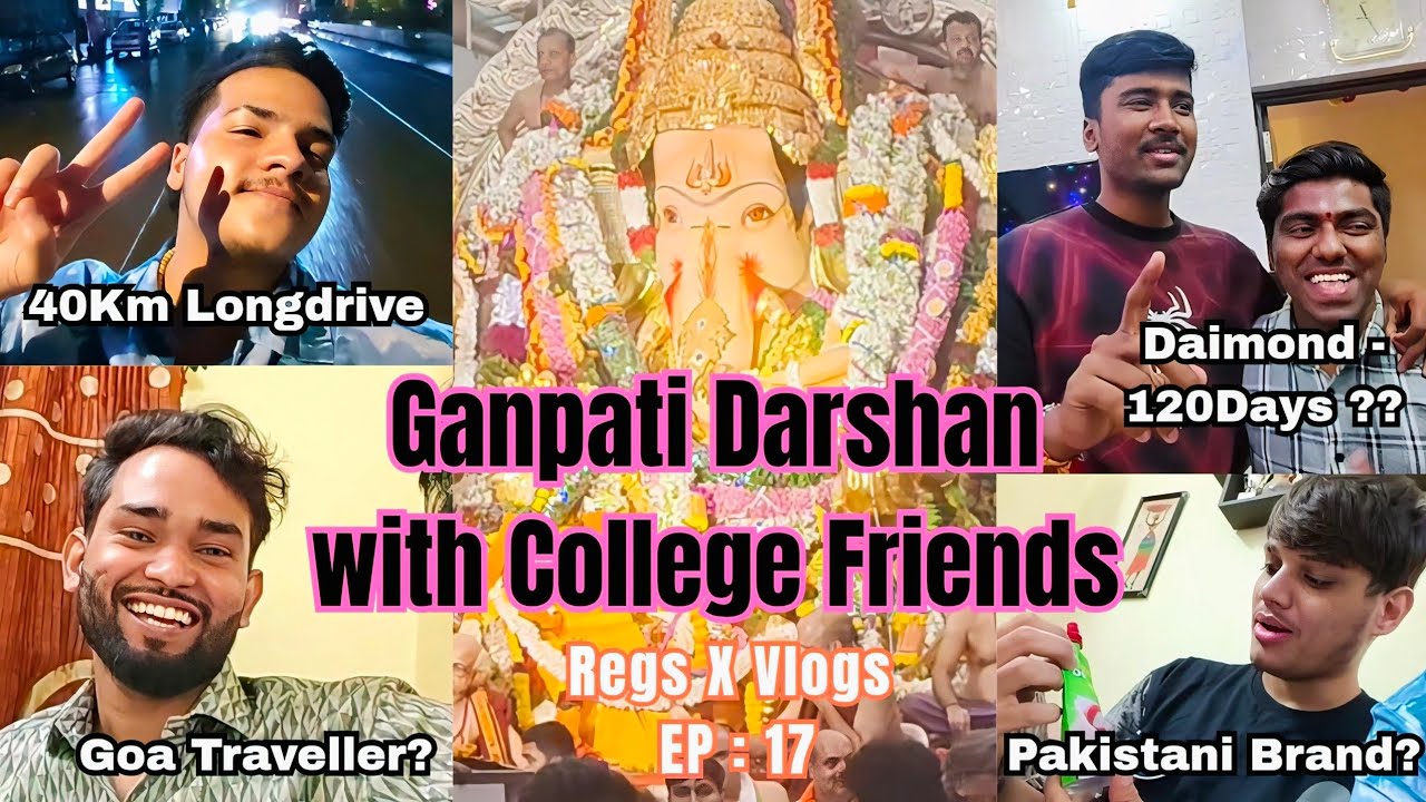 40Km Drive 🚗 | Crazy College Friends Ke Saath Ganpati Darshan 😎🔥