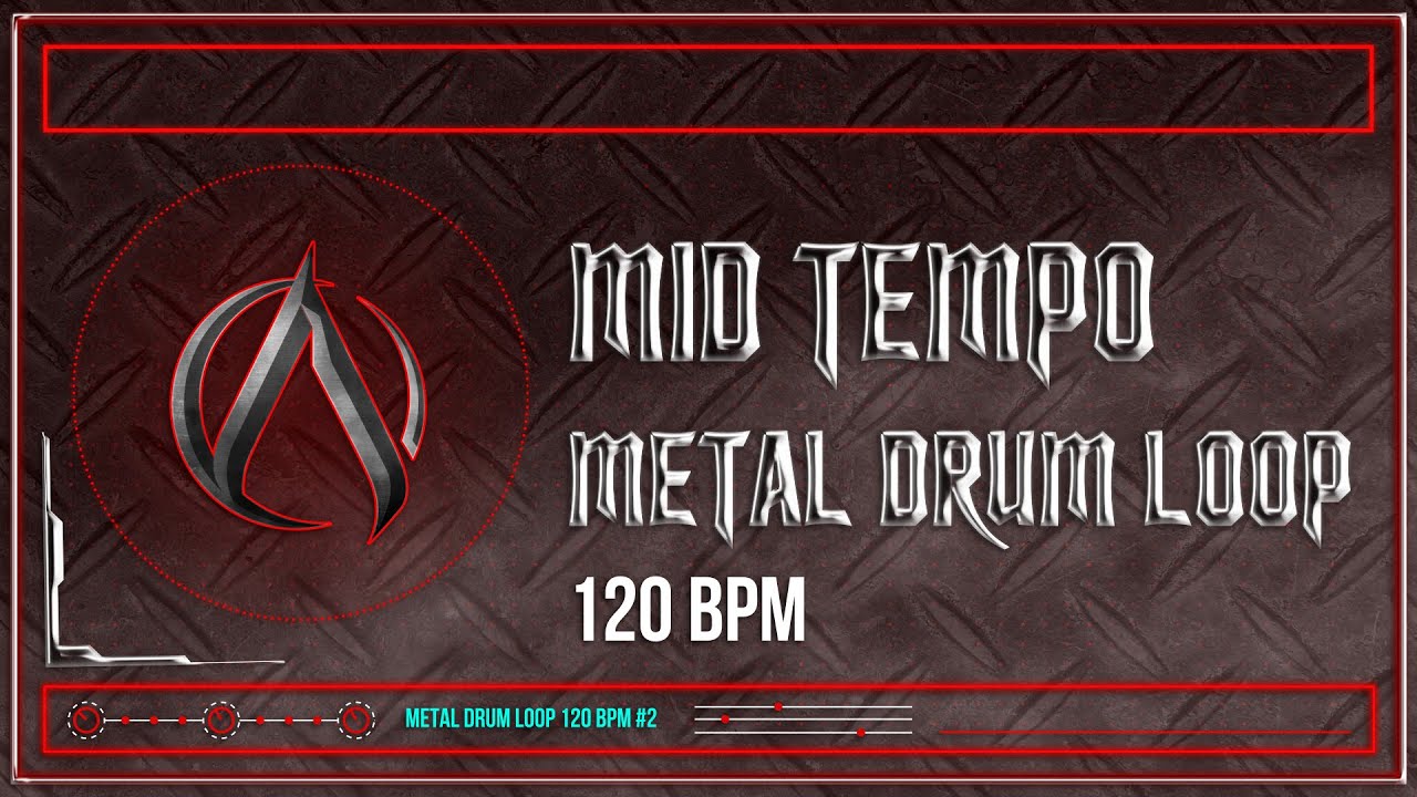 Mid Tempo Metal Drum Loop 120 BPM (HQ,HD)