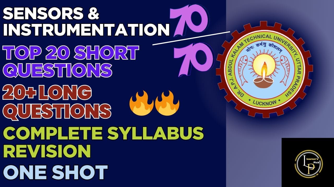 Sensor and Instrumentation One shot for btech 2nd year Students!!!!