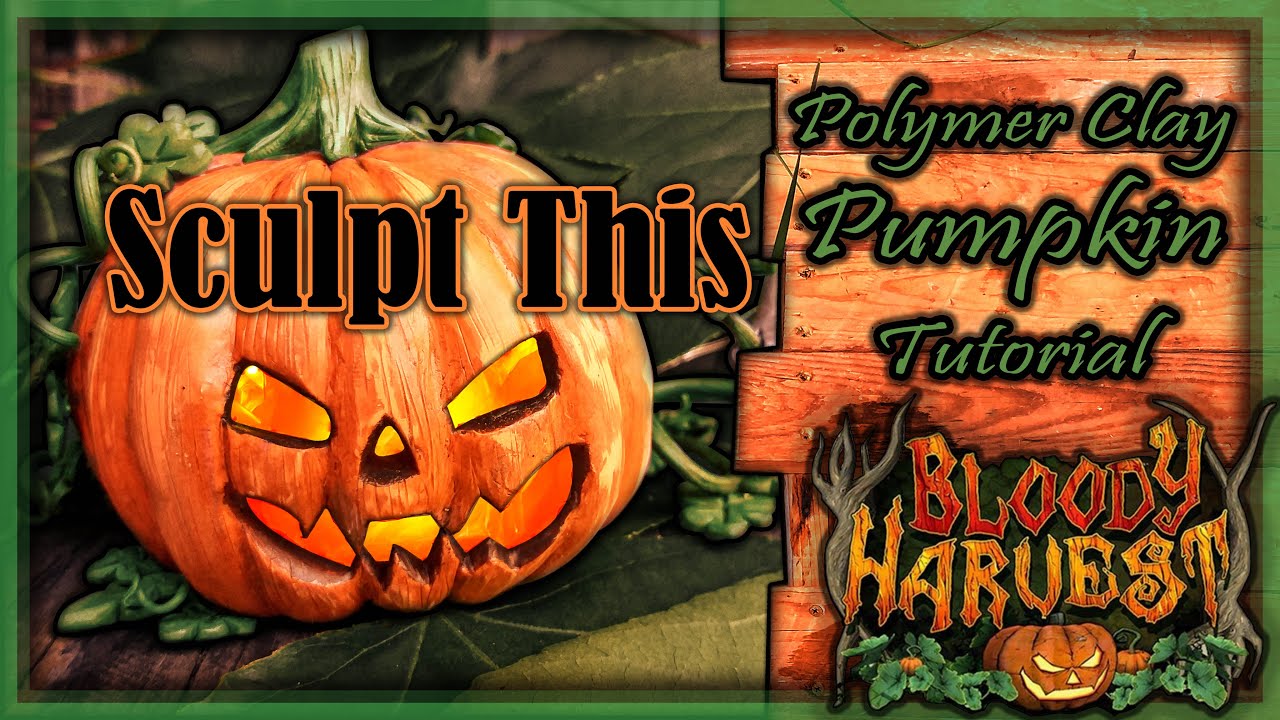 Polymer Clay Jack O'Lantern Tutorial ★ How to Sculpt and Paint a Pumpkin ★Making Halloween Ornaments