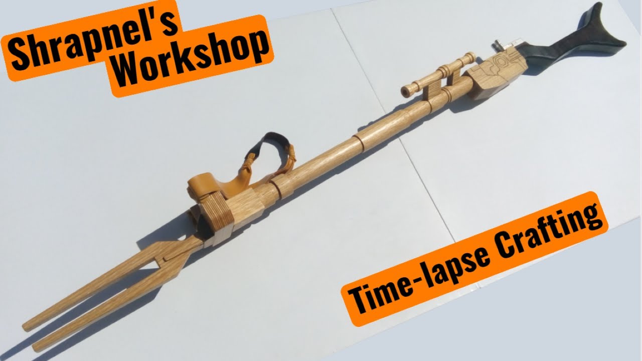Slingshot rifle - The Mandalorian (Time-lapse crafting + testing)
