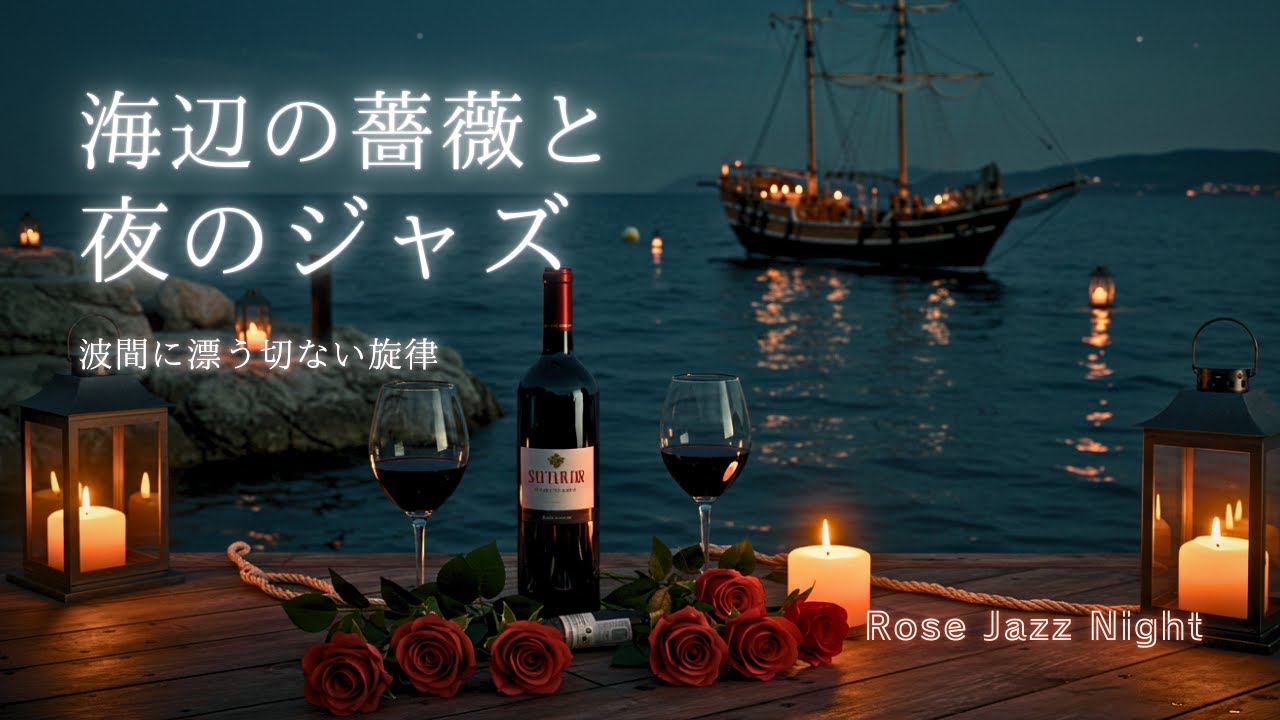海辺の薔薇と夜のジャズ｜心を潤す大人のピアノ時間、波間に漂う切ない旋律