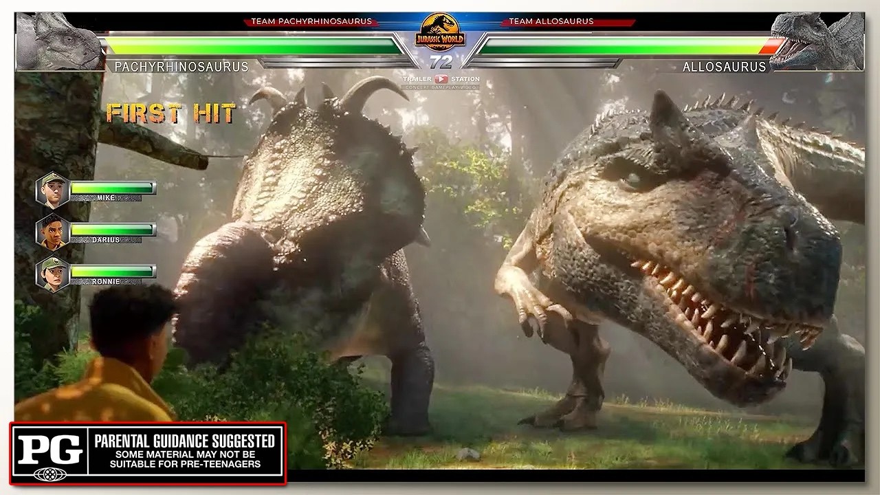 Pachyrhinosaurus vs Allosaurus with Healthbars