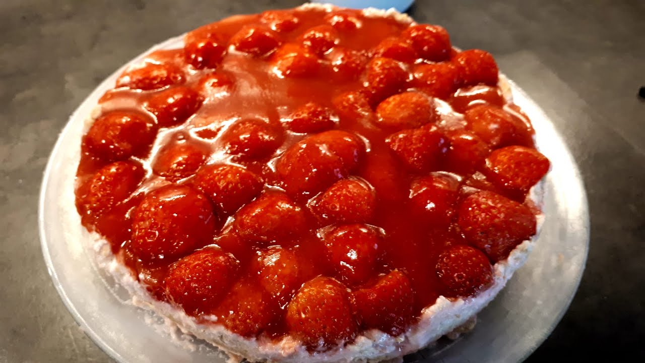 Erdbeeertorte ohne Mehl, ohne Backen-Torta de Morango sem ir ao forno 🍓🍓🍓
