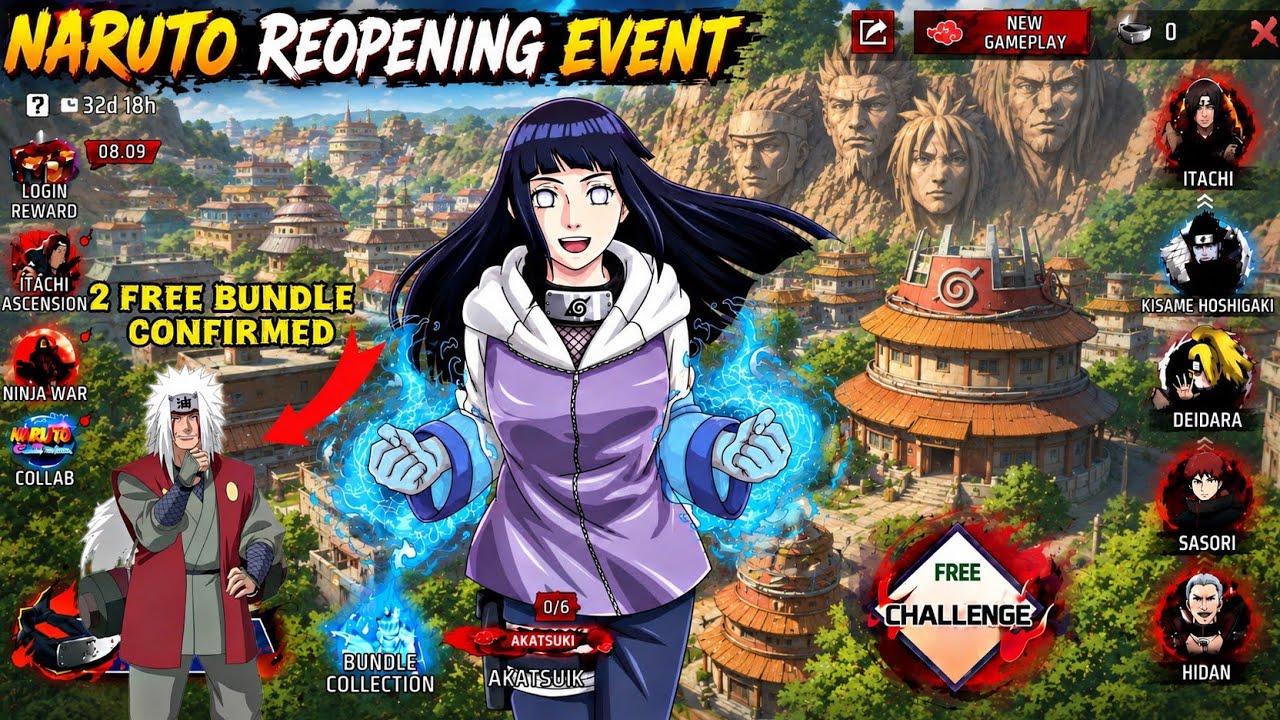 Naruto Reopening Event Confirm 🤯🥳 | Naruto Chapter 3 Free Bundle 🔥| free fire new event