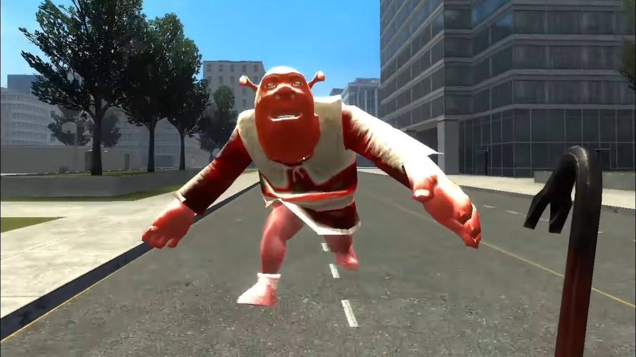 TERRIFYING Shrek takes over Golden City in gmod