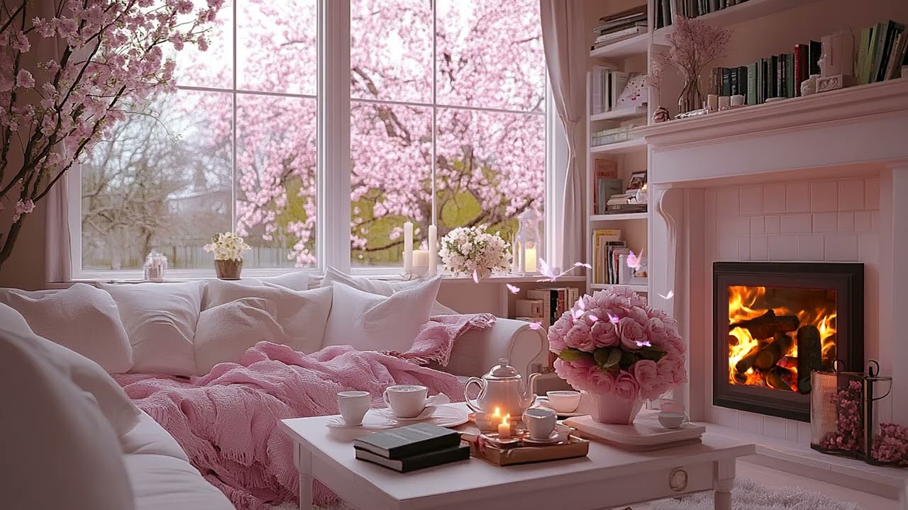 Peaceful Living Room Ambience - Relaxing Piano and Fireplace Sounds for Focus, Sleep & Holiday Calm