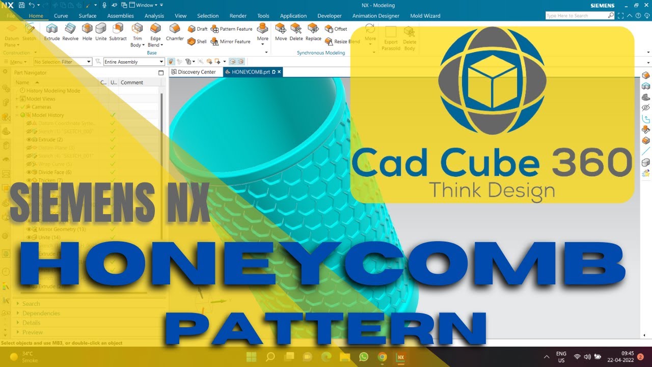 BUCKET WITH HONEYCOMB PATTERN | COMPLEX DESIGN | ADVANCE | SIEMENS NX | LATEST | ENGLISH