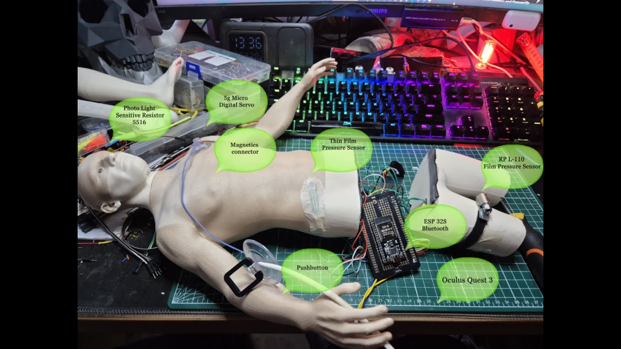 Smart Real-Time Patient Simulation: AI-Driven ESP32 3D-Printed Manikin in Unity VR (Meta Quest 3)