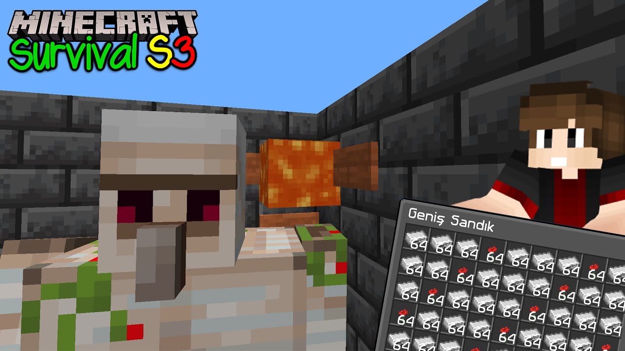 7 AYLIK SÜREÇ VE DÜNYANIN EN BASİT DEMİR FARMI !! / Minecraft Survival S3 B3