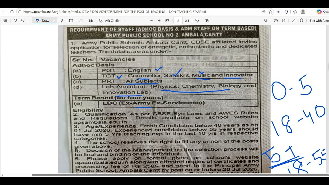 ARMY PUBLIC SCHOOL TEACHERS VACANCY 2026