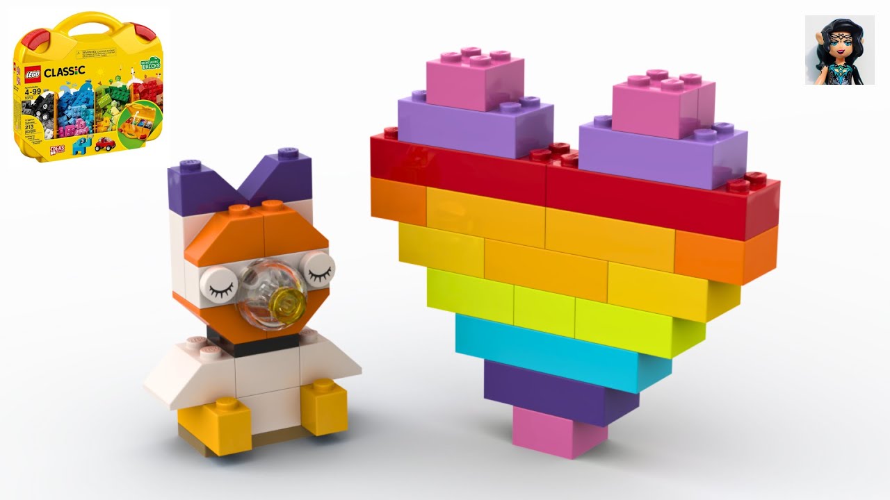TEDDY BEAR and RAINBOW HEART Lego classic 10713 ideas How to build easy