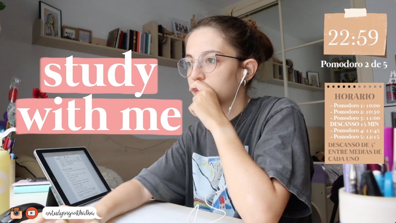 STUDY WITH ME - 2hrs y media (5 Pomodoros de 25 minutos)