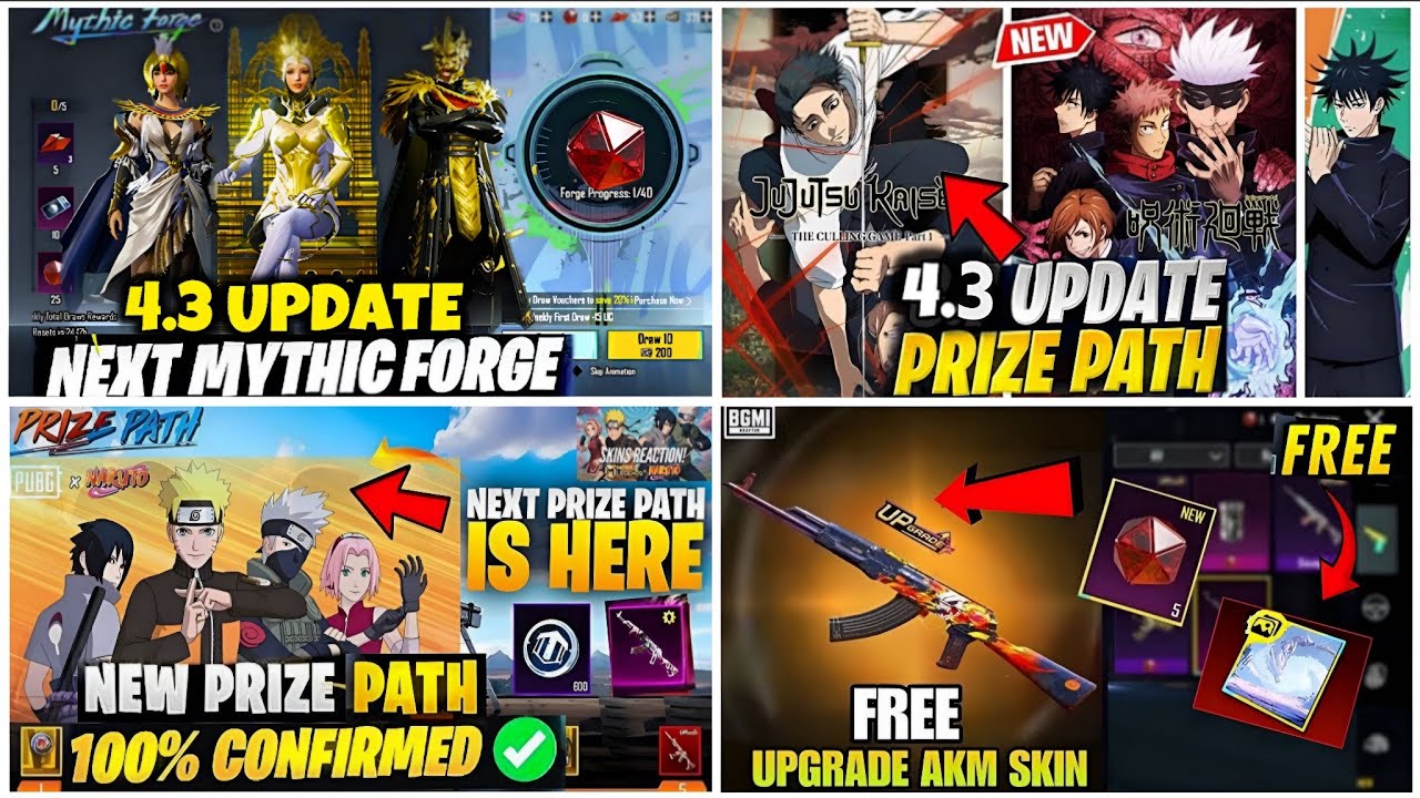🔴NEXT PRIZE PATH EVENT BGMI 4.3😍| NEXT MYTHIC FORGE BGMI 4.3 UPDATE LEAKS | NEXT ULTIMATE SET BGMI😱