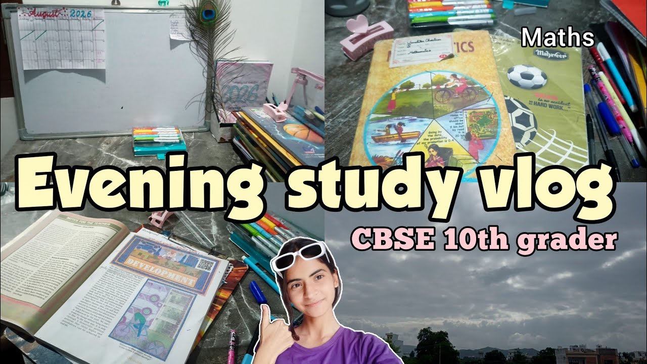 My Productive Evening Study Routine | CBSE Class 10 Student Vlog ✨ | Maths, Notes & Self Study 📚