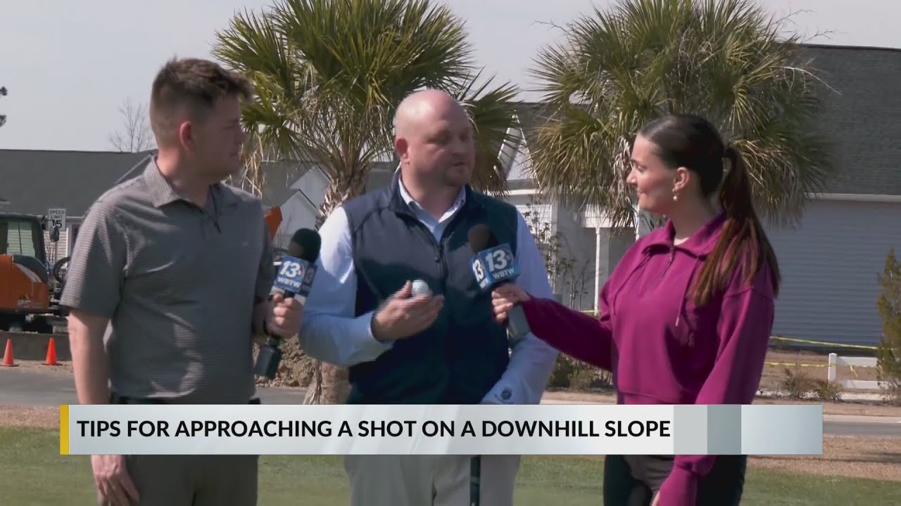 Tips for approaching a shot with a downhill slope