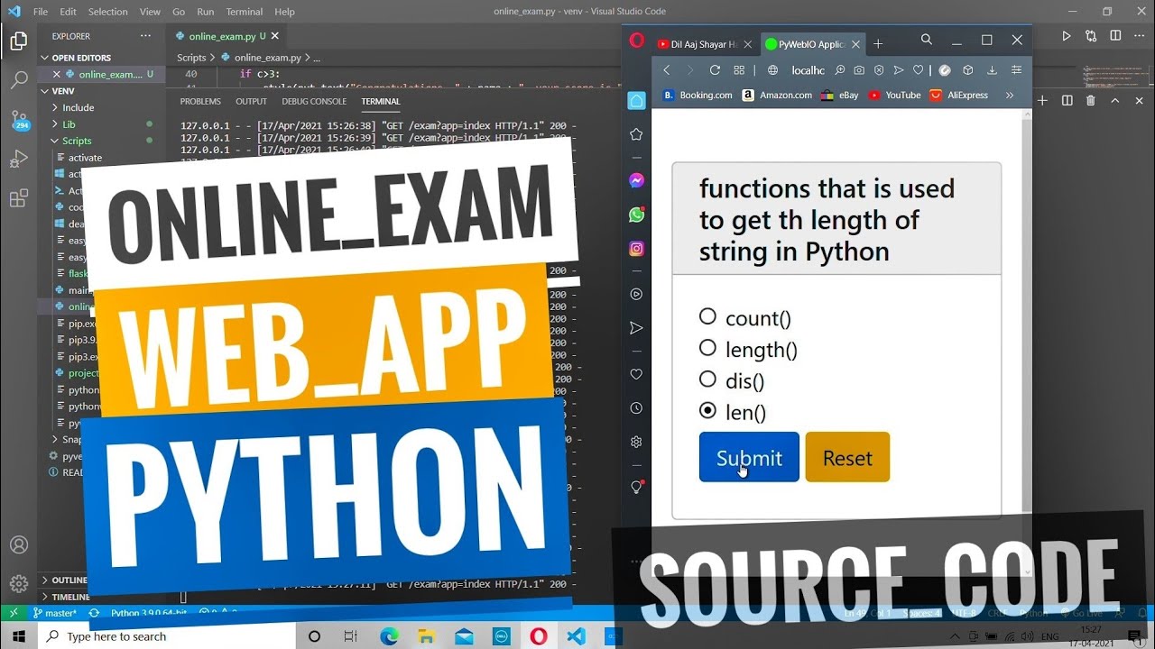 online exam - project | web application | python |
