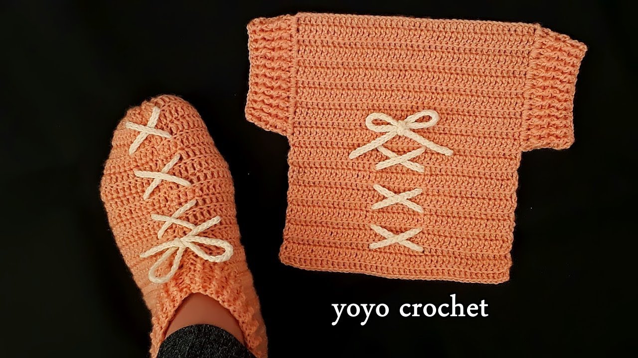 كروشية سليبر / لكلوك نسائى بقطعة واحدة  !! سهل للمبتدئين  - crochet easy slipper #يويو_كروشية