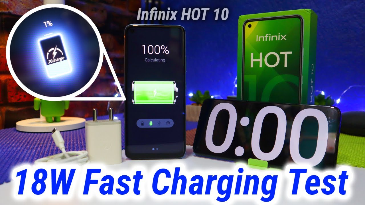 Infinix HOT 10 Fast Charging Test | 18W Fast Charging Test 0% to 100% | 5200mAH Battery | Data Dock