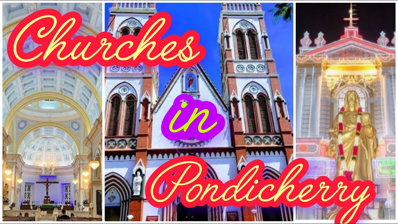 #Beautiful churches in Pondicherry😍#Famous churches⛪#Must visit# pondicherry tour#😍#list of churches