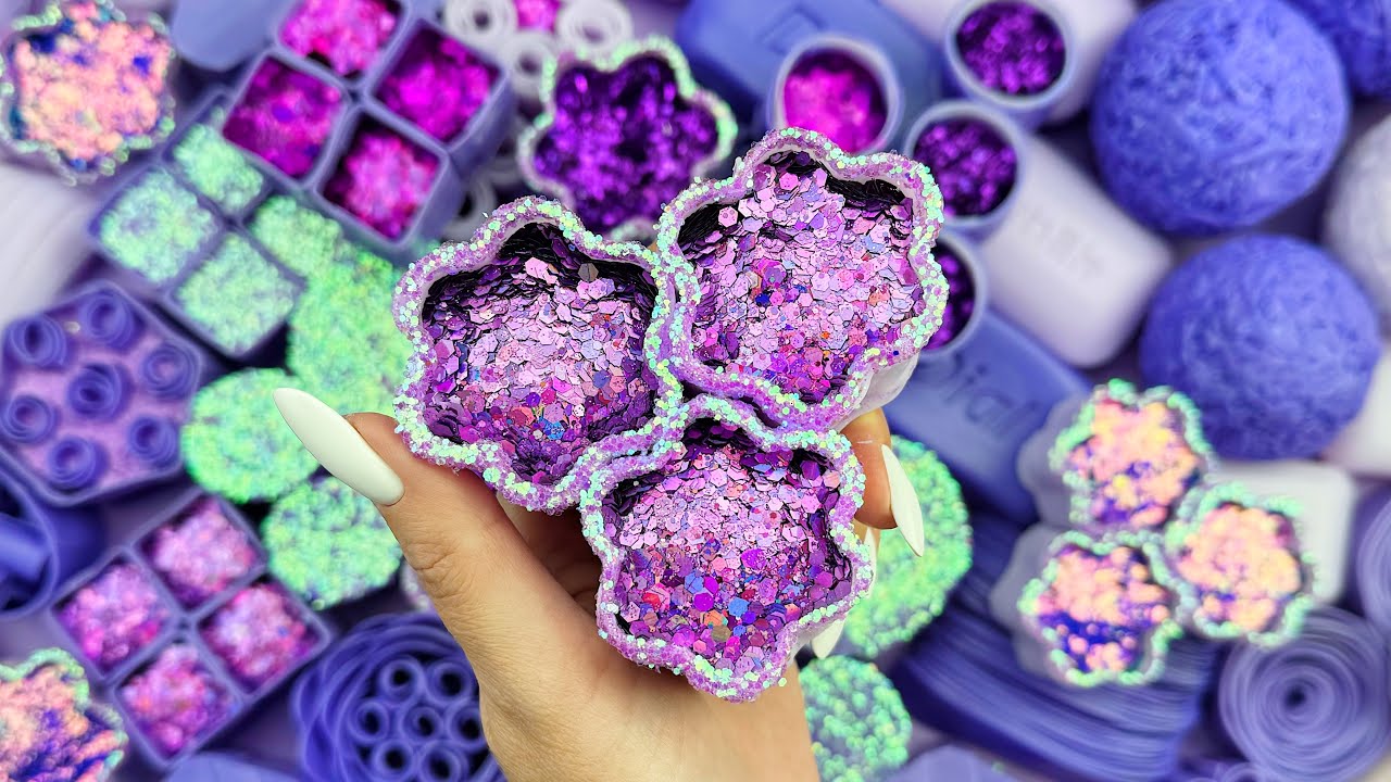 [ASMR] Soap boxes with glitter foam and starch★Crushing soap ★4K★ 비누를 부수다