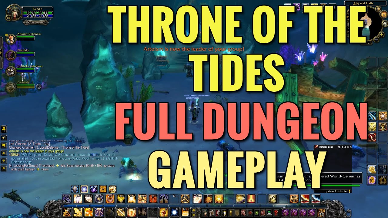 World Of Warcraft Gameplay - Throne Of The Tides FULL Dungeon