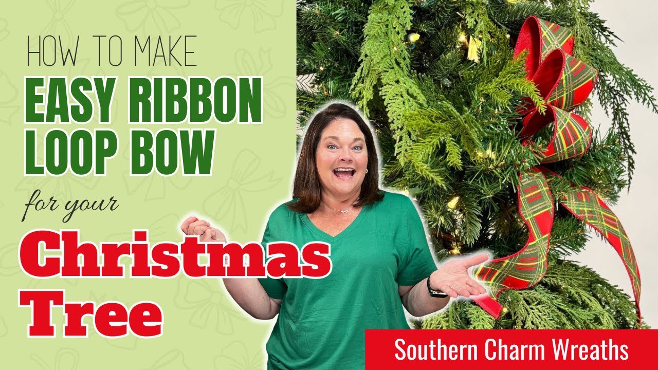 Easy 3 Ribbon Loop Bow Tutorial For Decorating Your Christmas Tree!