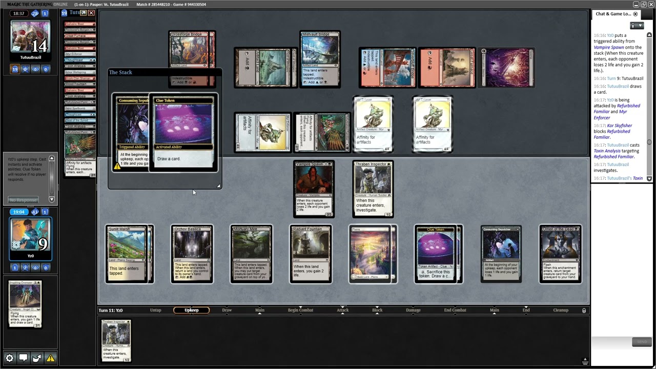 Orzhov blink VS Grixis Affinity #mtgpauper