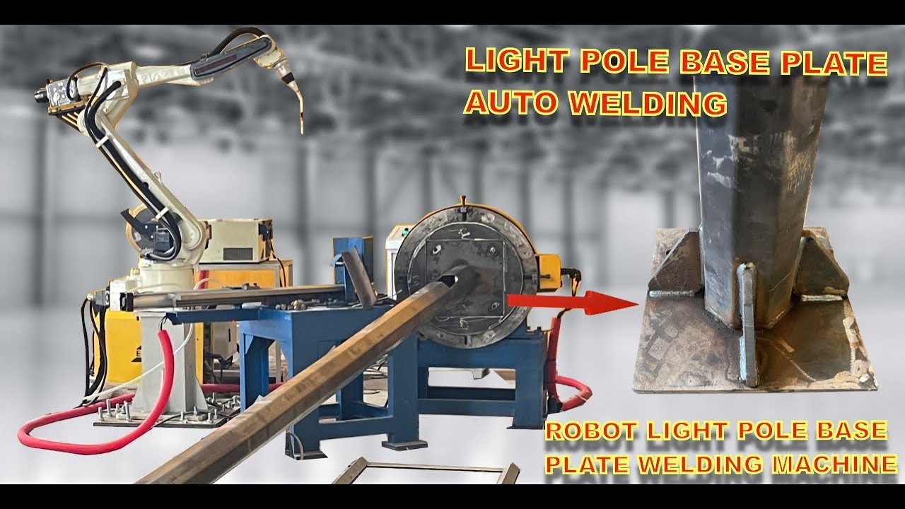 ROBOT LIGHT POLE BASE PLATE AUTO WELDING MACHINE