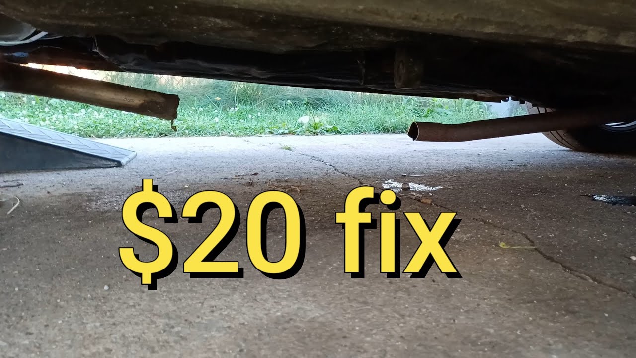 broken exhaust cheap repair on my crx / broken muffler