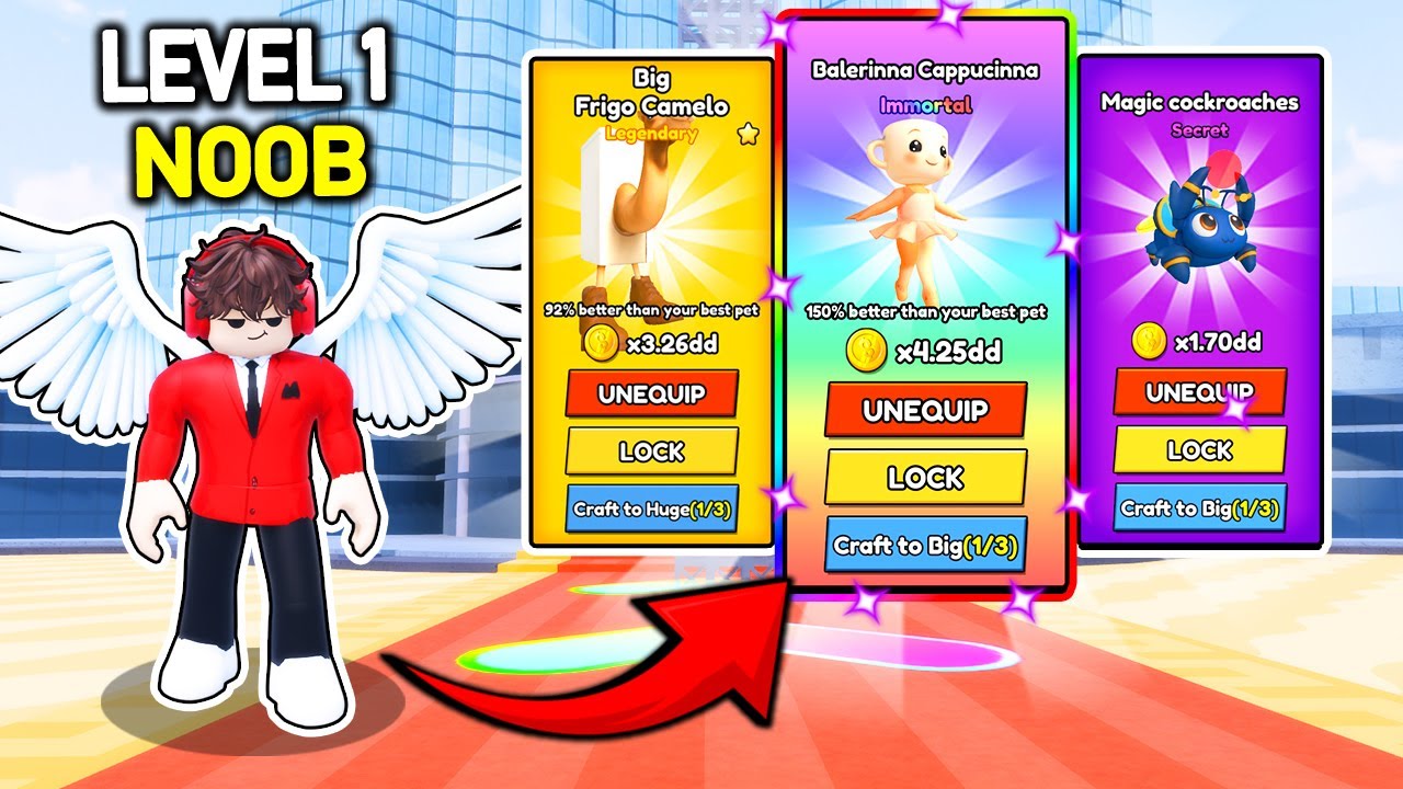 Начинаем заново за НУБА с питомцами BABY BRAINROT в игре Climb and Jump Tower! (Roblox)