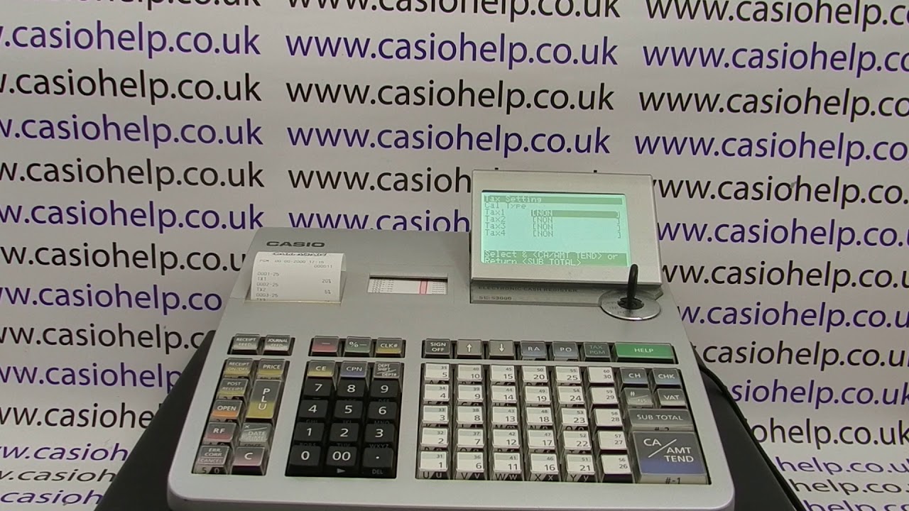 How To Program Tax Settings On The Casio SE-S3000 Cash Register UK Vat Tax Setting
