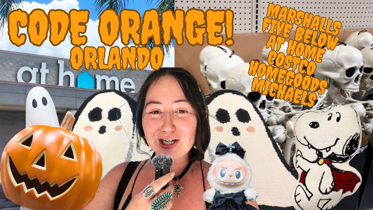 CODE ORANGE in Orlando! Full Halloween Decor Hunt + Labubu Gets Spooky 🎃🧡